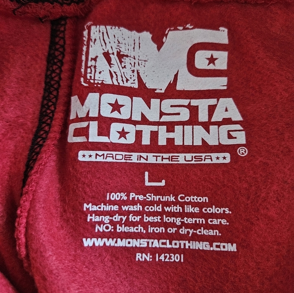 Men's Large Monsta Shorts Red Black - Picture 2 of 4